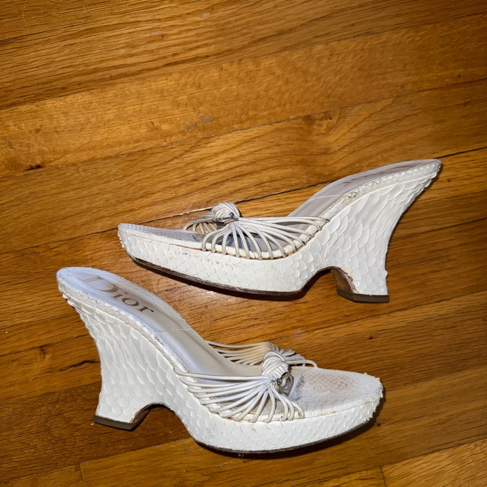 Christian Dior By John Galliano Python Wedge Plat… - image 1